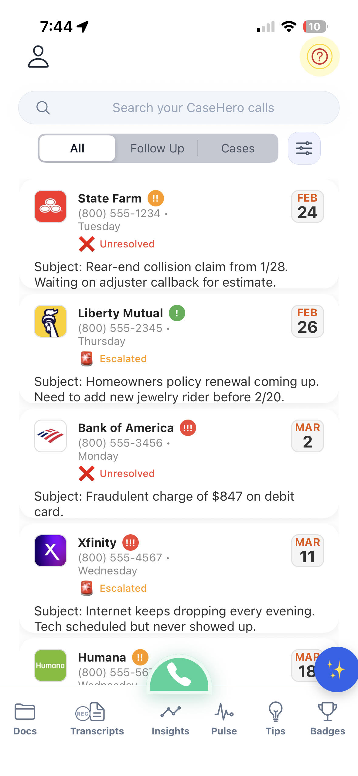CaseHero home screen demo